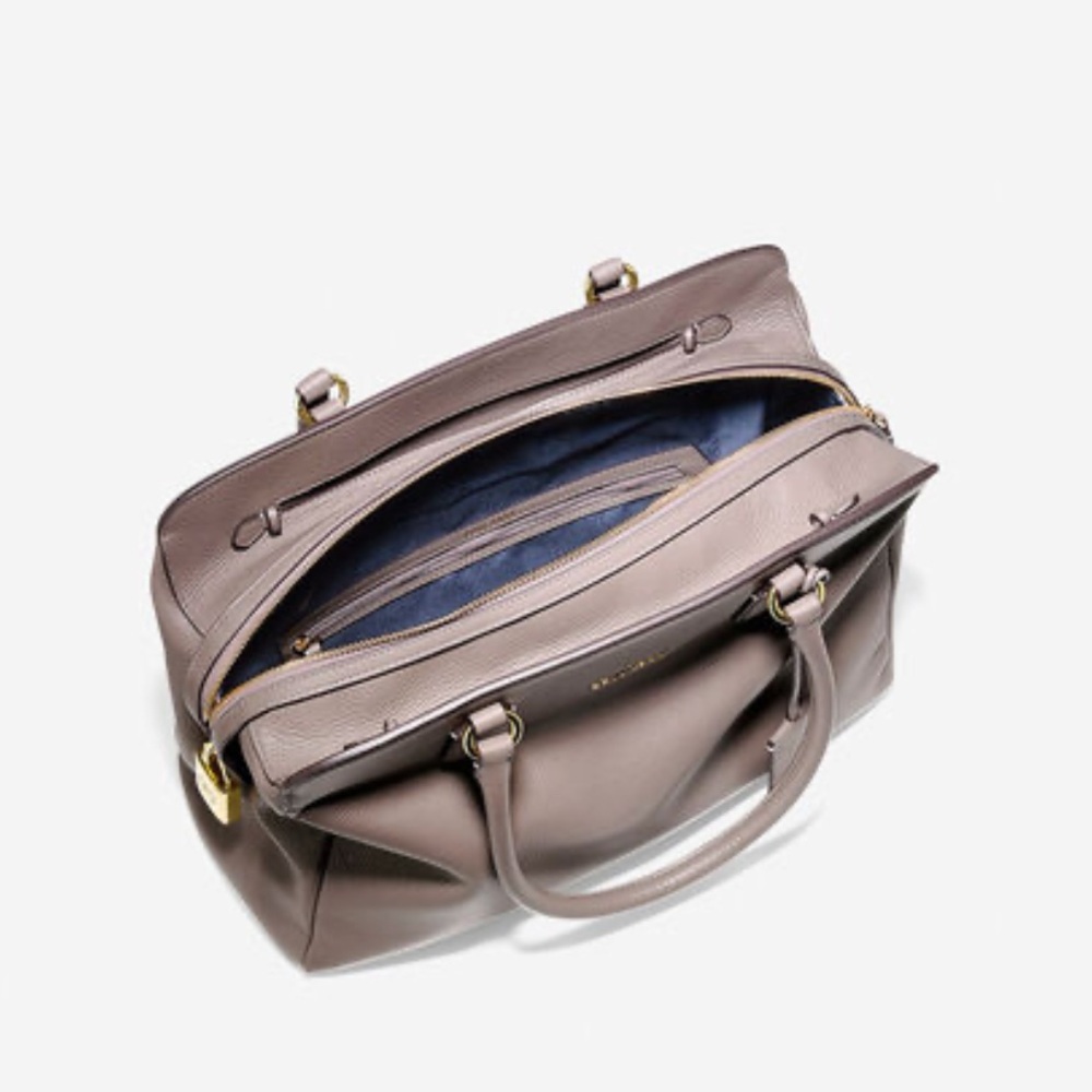 Cole Haan Gray Leather Tote Bag - Picture 9 of 10